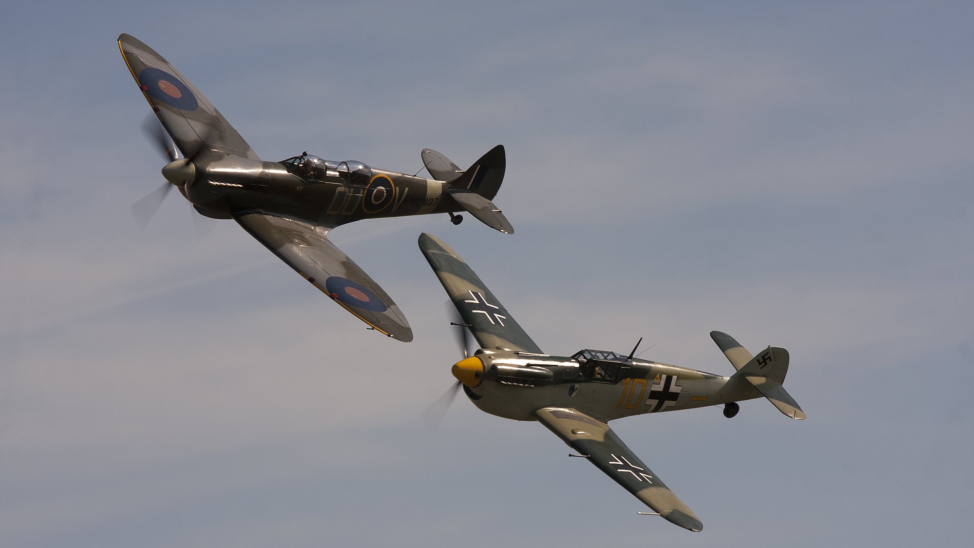 bf-109f messerschmitt spitfire tr.9 aerei da combattimento della seconda guerra mondiale cielo