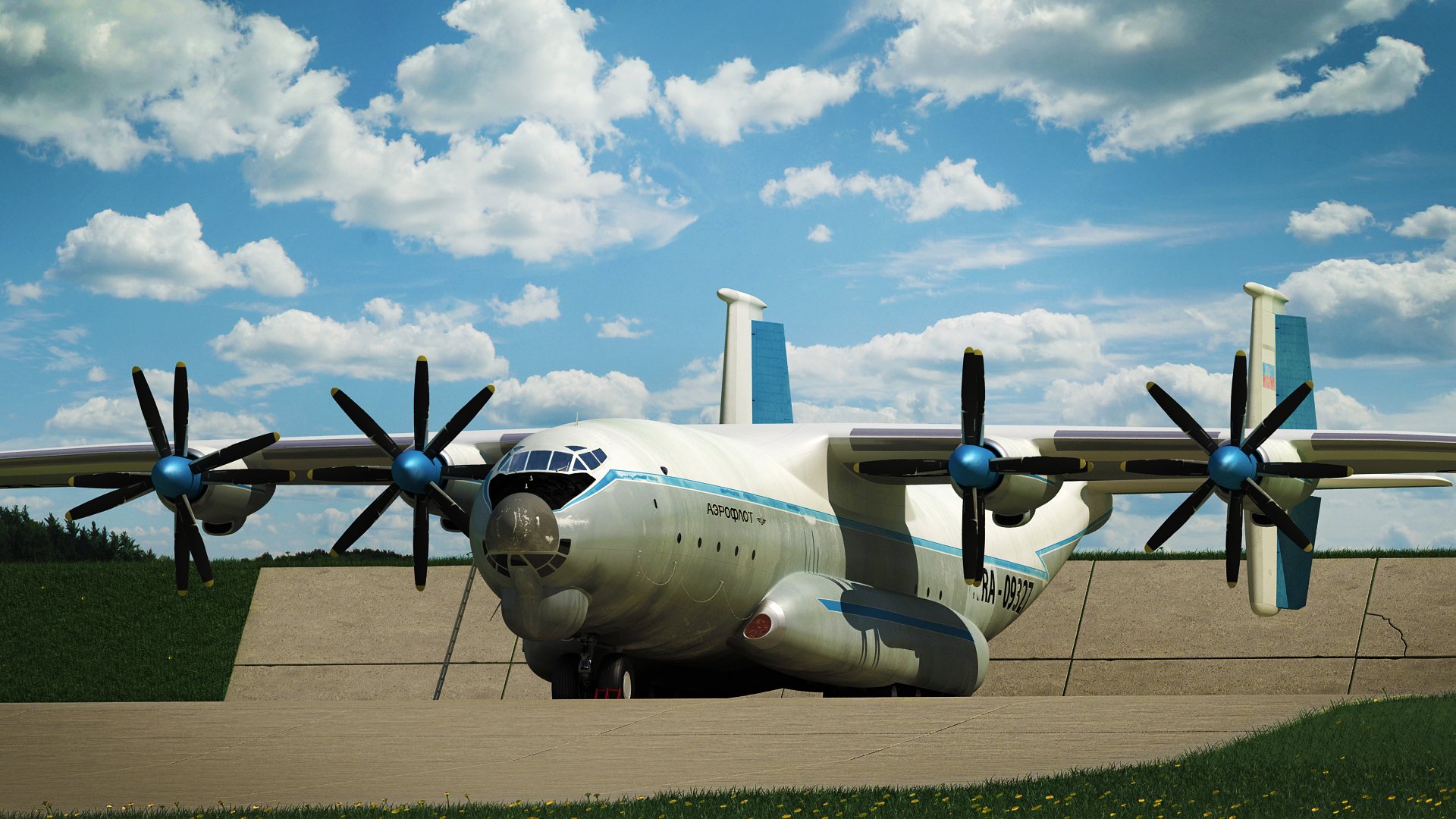 antonov an-22 antey cargo soviétique lourd turbopropulseur transport avion 3d an-22 militaire avions