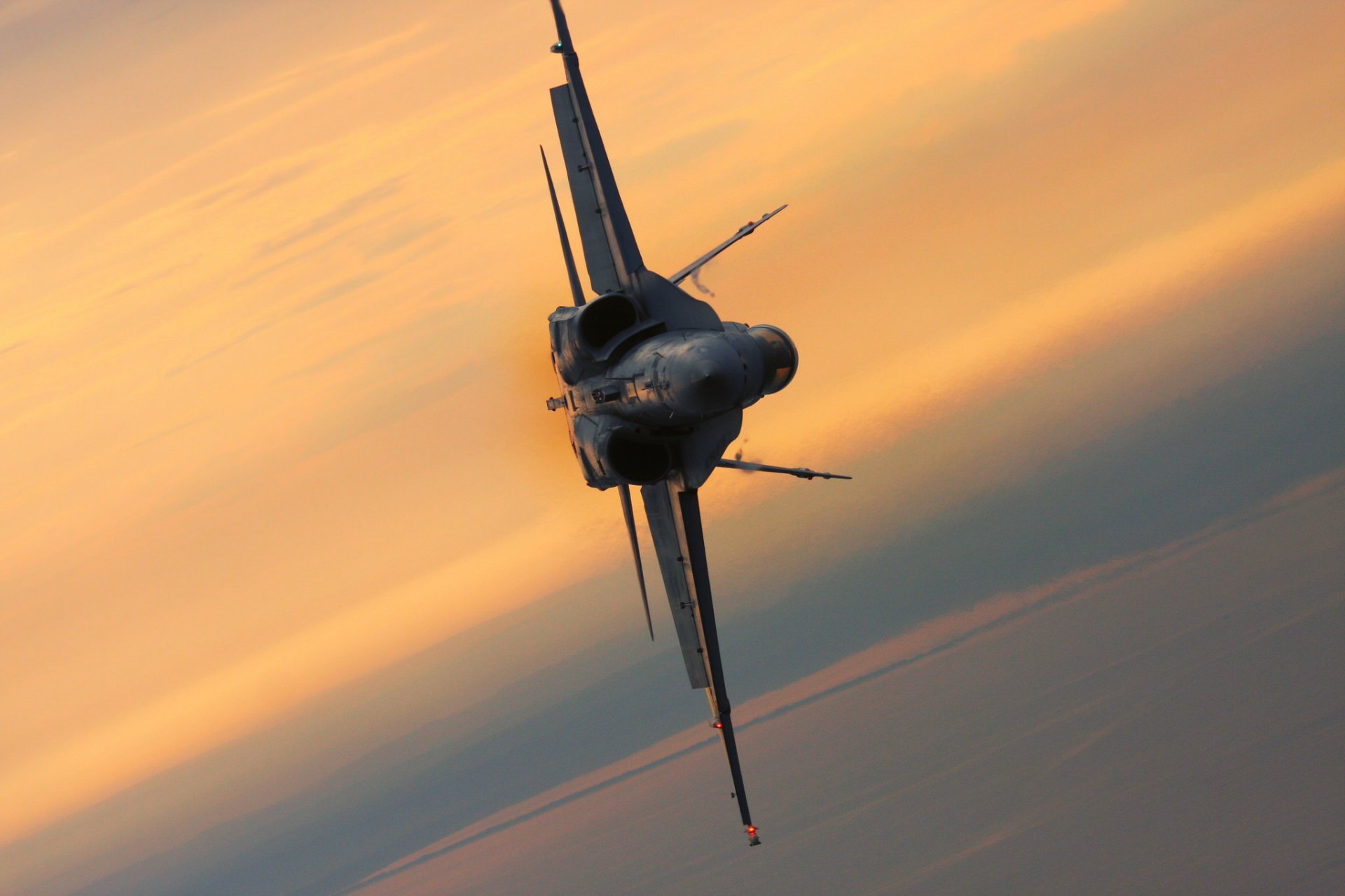 f-18 hornet multi-purpose fighter sunset