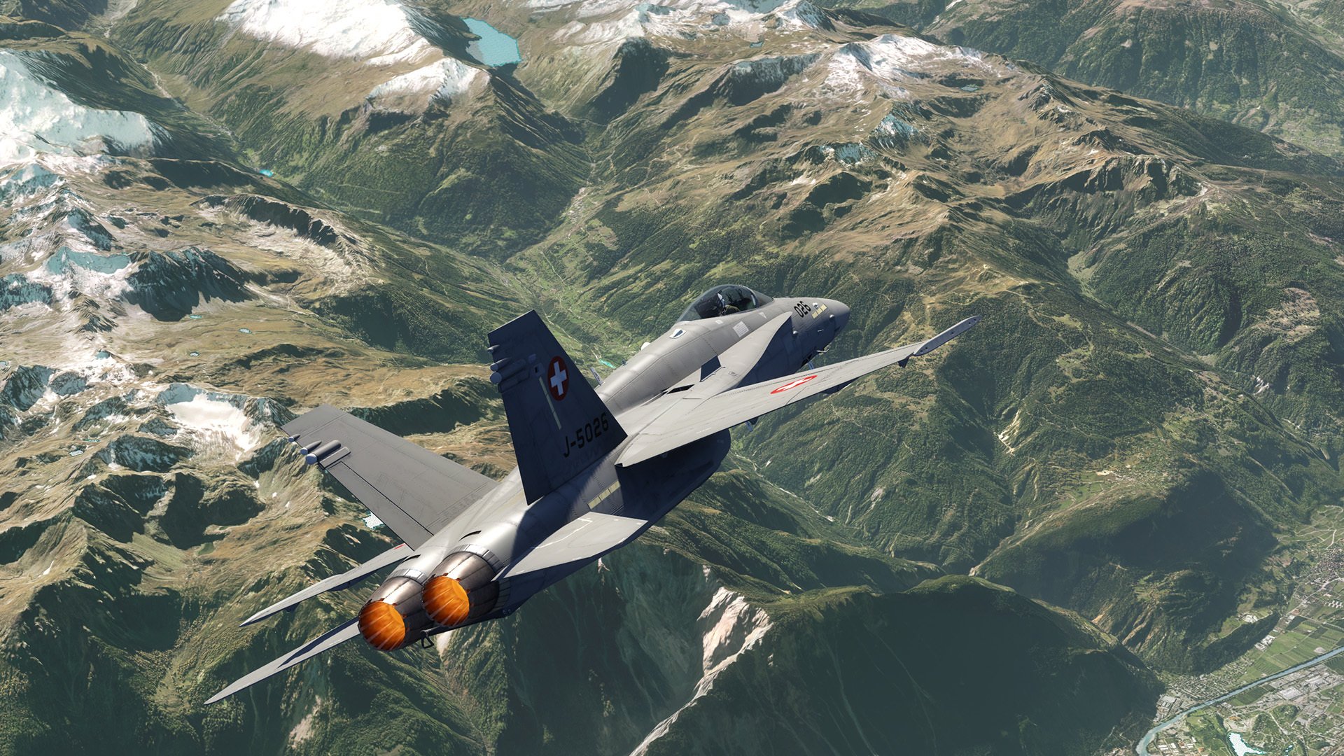 fa-18c hornet multiusos caza renderizado paisaje