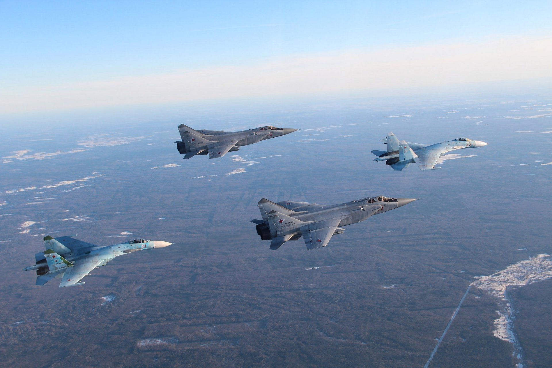 su-27 mig-31 en parejas cazas