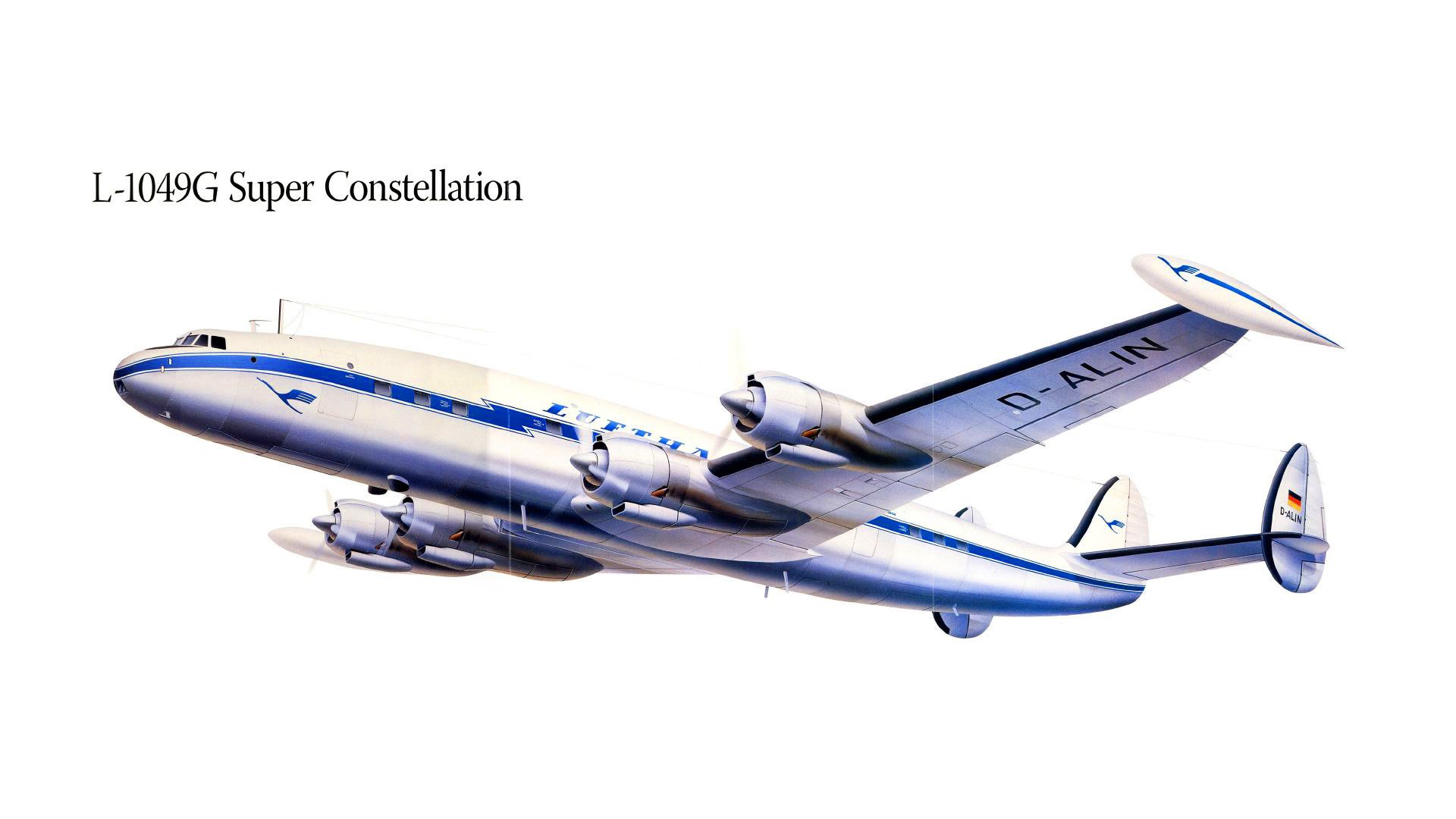 l-1049 avion vol figure super constellation hélice ailes