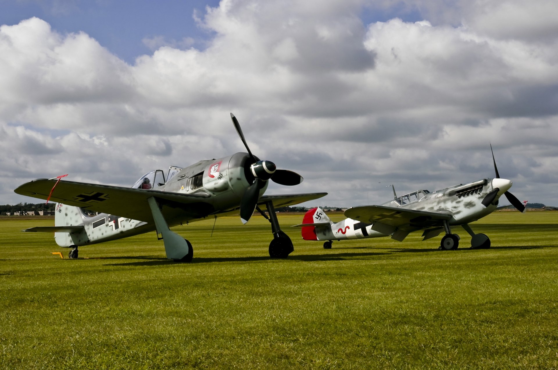 fw-190 bf.109 combattants temps seconde guerre mondiale champ ciel