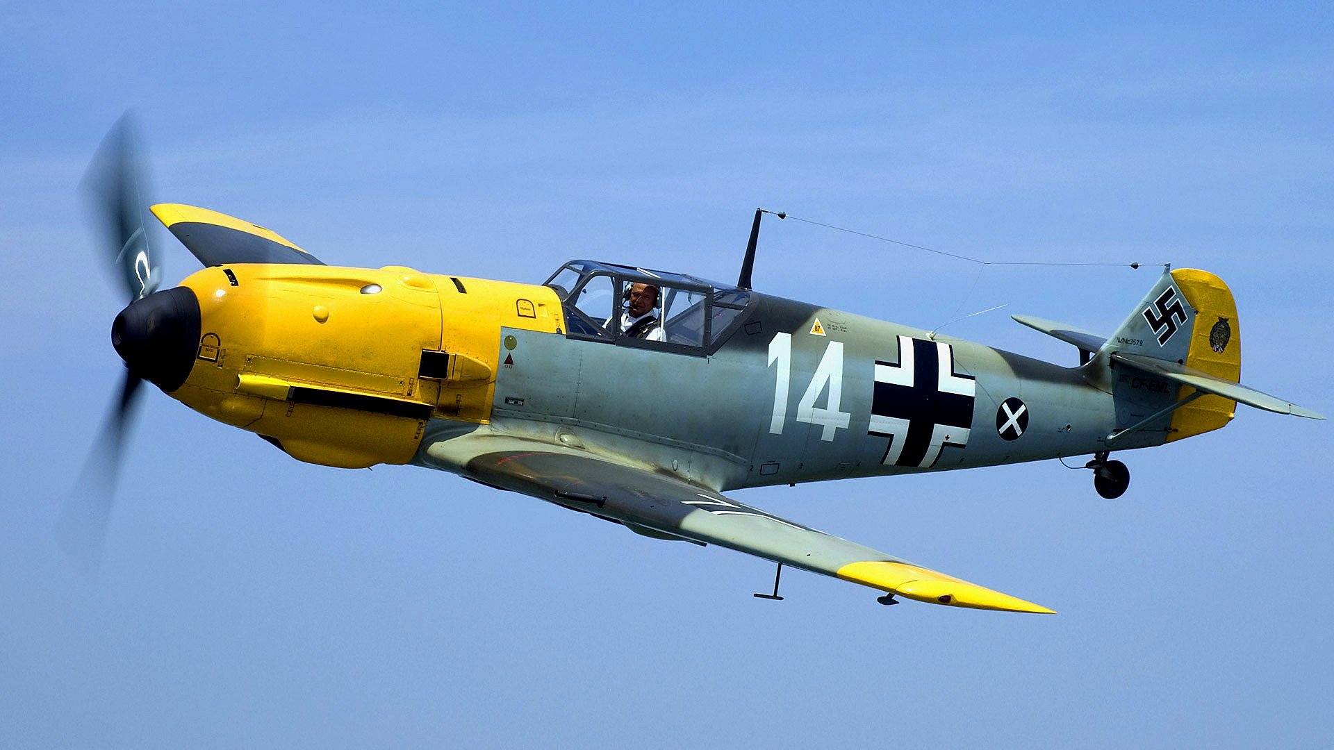 avion combattant pilote vol hélice messerschmitt bf-109 me-109