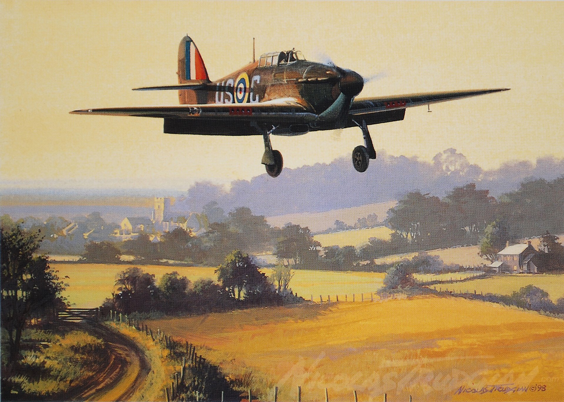 hawker hurricane hurricane fighter ww2 painting aircraft art plane