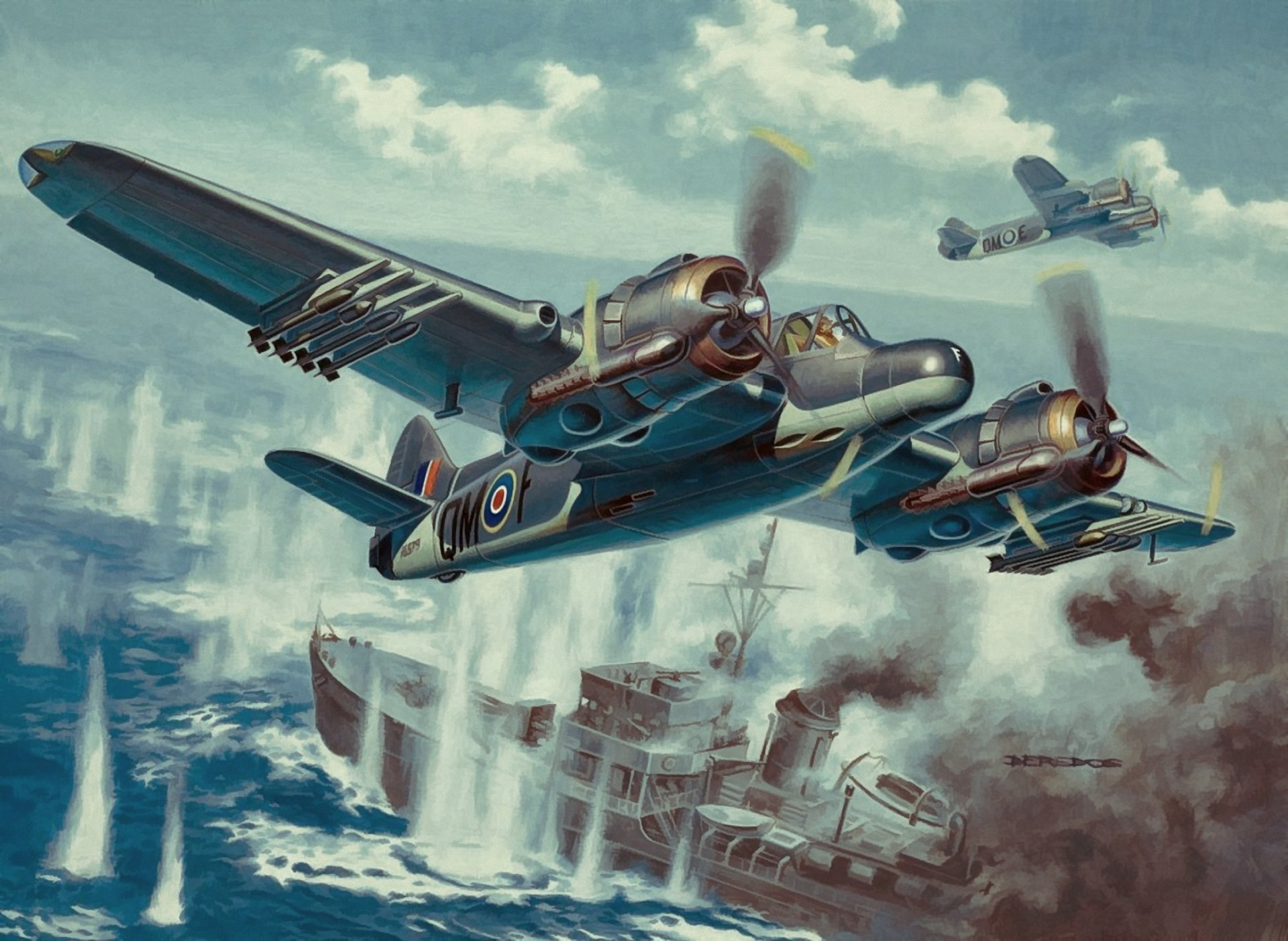 beaufighter raf combattant britannique avion britannique ww2 guerre mêlée armes armyart art de l aviation peinture