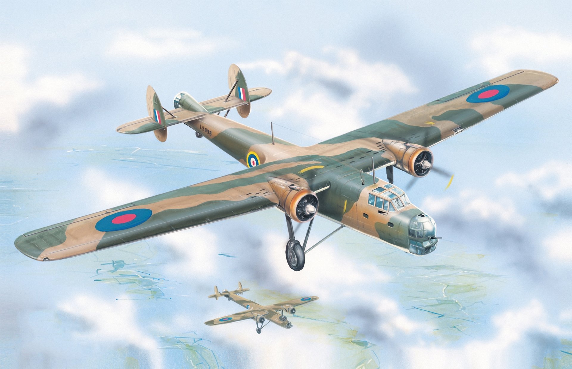 bristol bombay mk.i bombardero británico ww2 arte guerra pintura avión arte de la aviación