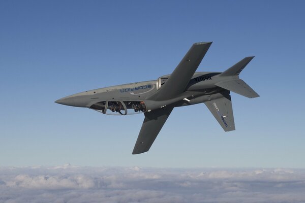 An inverted attack aircraft in the air