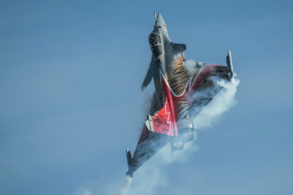 Französischer Kampfjet dassault rafale im Flug