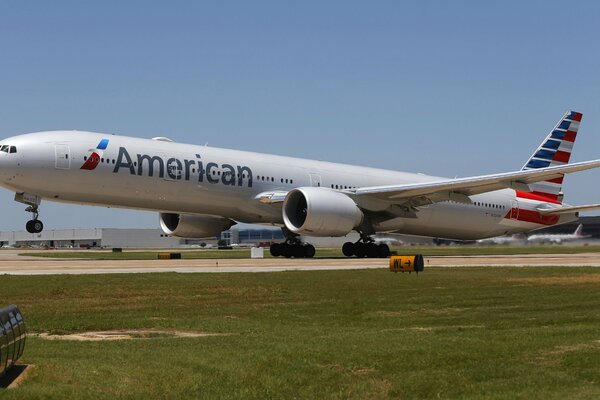 Passenger airliner on the runway