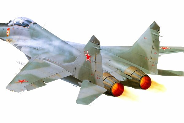 Dessin d un chasseur léger russe MIG-29