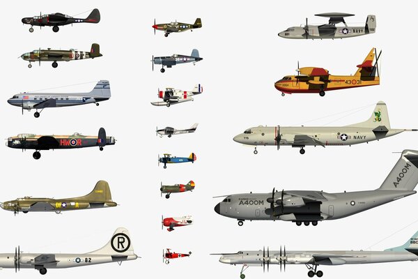 Images of aircraft modifications produced in various countries