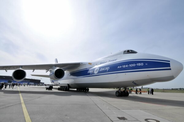 AN-124 transport aircraft on the runway