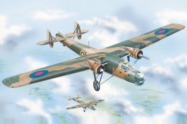 Drawing of a British military bomber