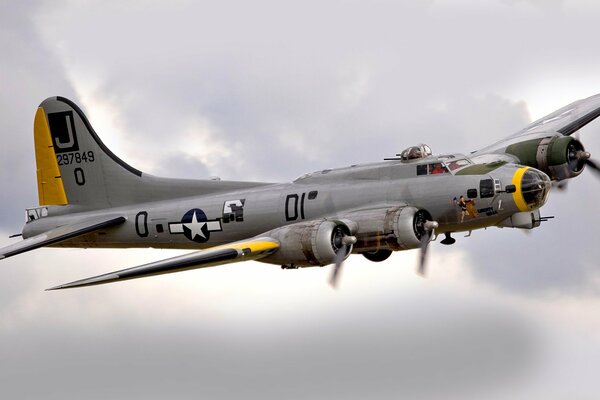 Flying a B-17 bomber or a flying fortress