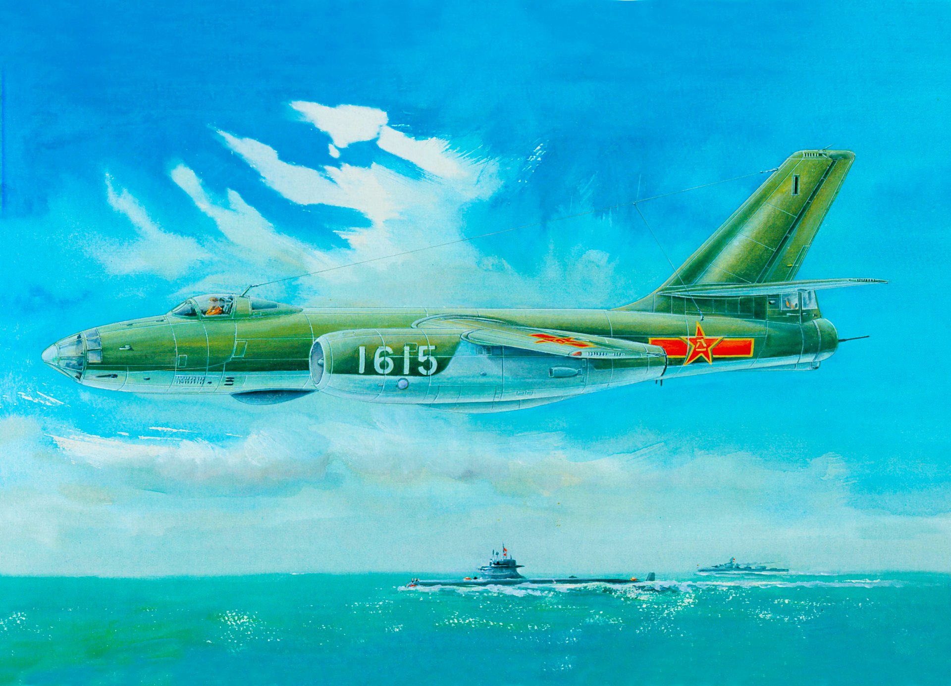 il-28 sabueso bombardero explorador ilyushin aviación arte vuela mar 1615