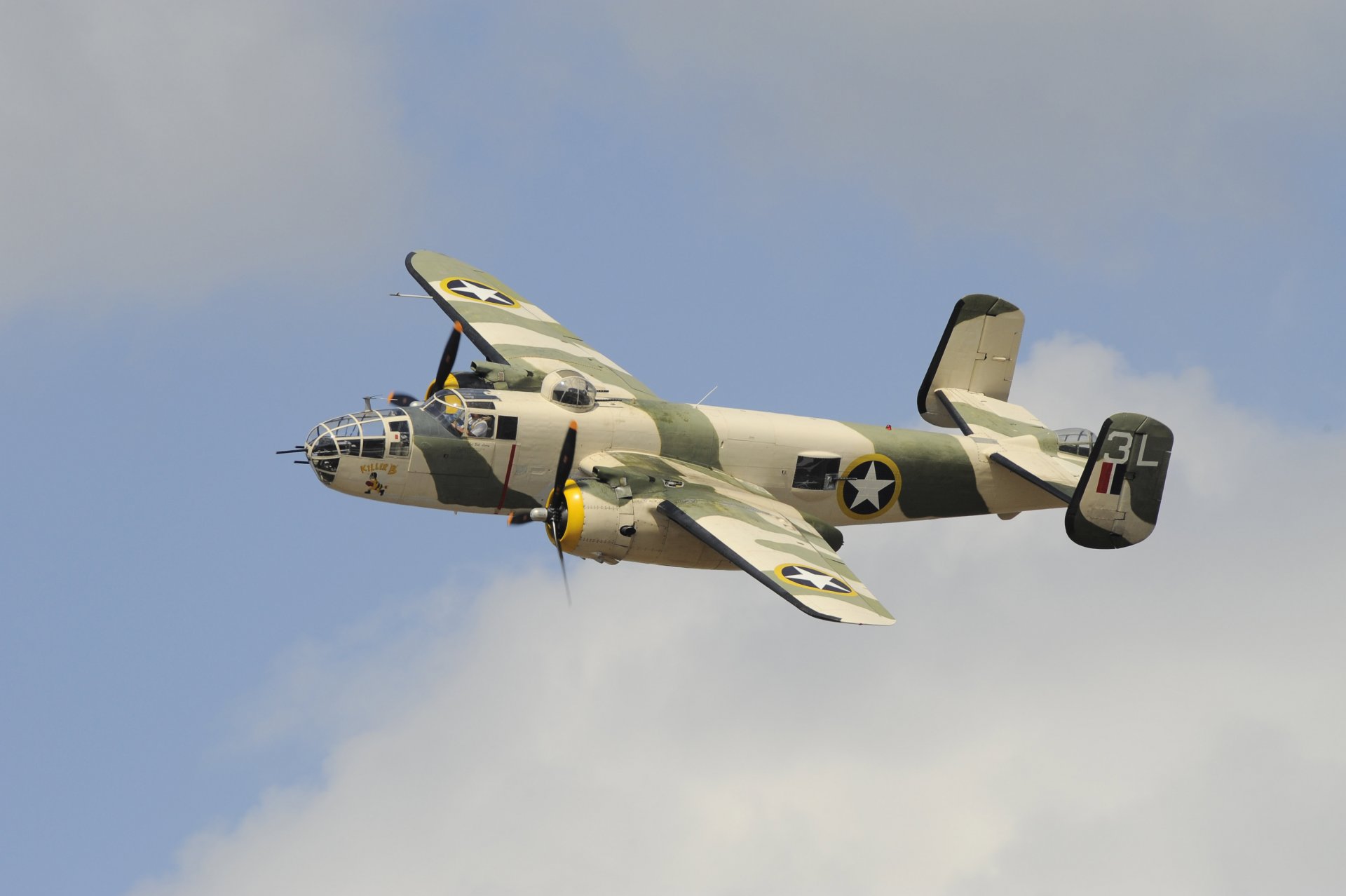 north american b-25 mitchell american twin-engine medium bomber flight sky