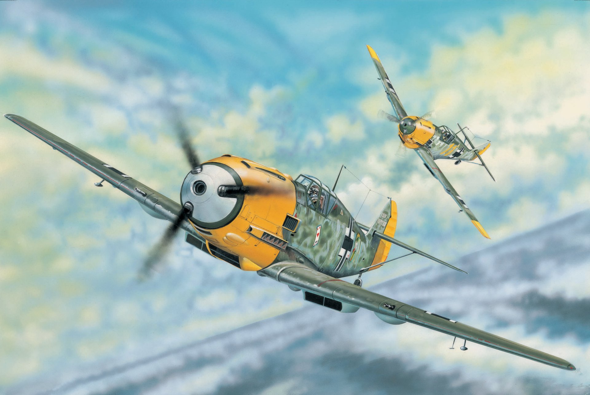 messerschmitt bf 109e-3 искусство живопись ww2