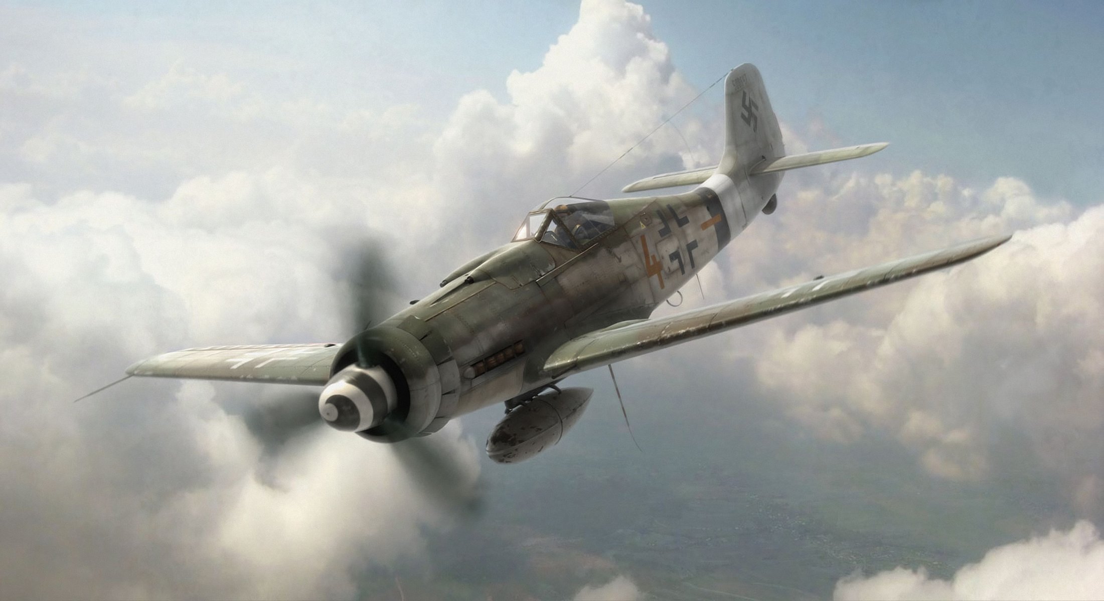 airplane war hand-to-hand combat ww2 german aircraft fw 190