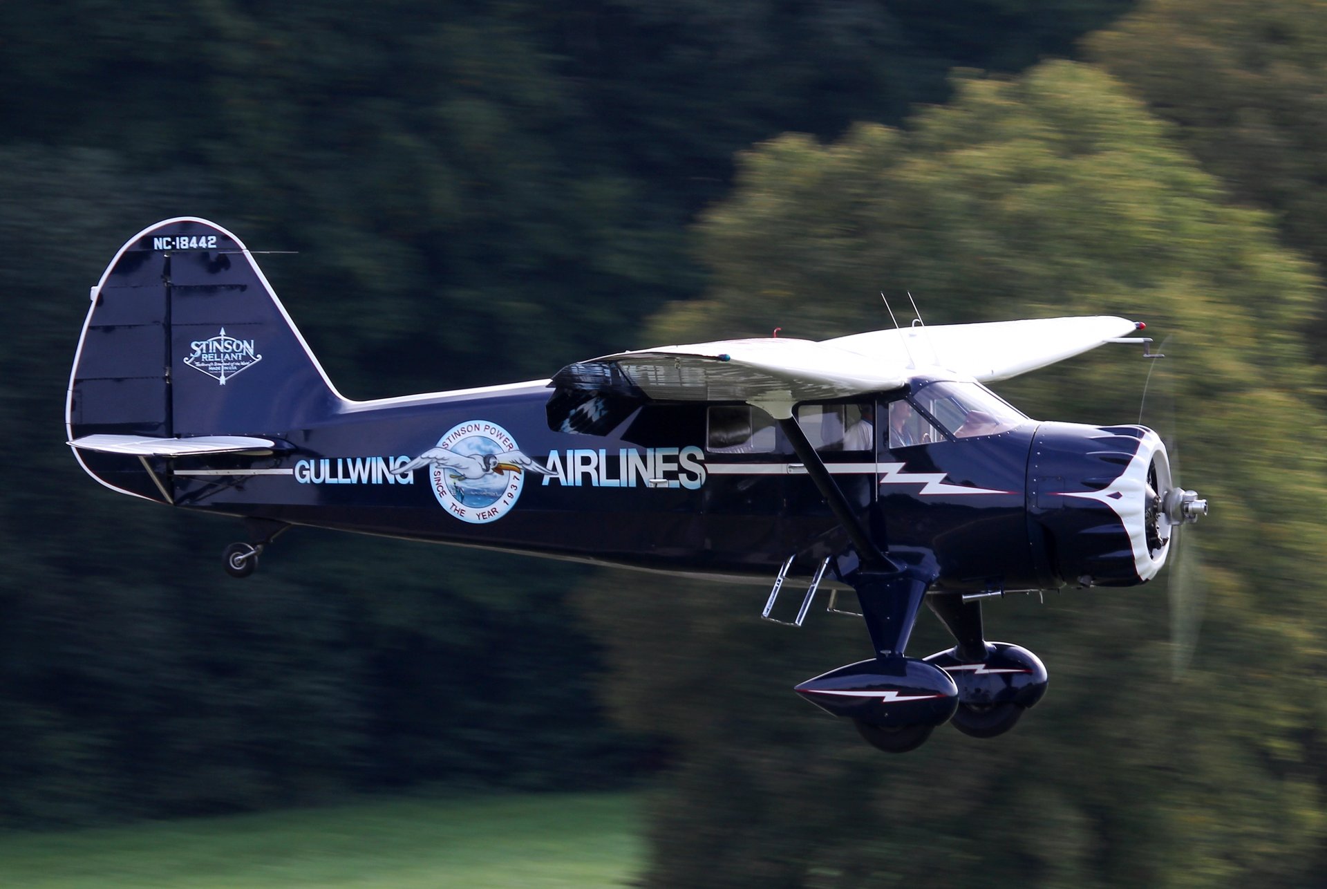 stinson sr-9c reliant gullwing airlines amerykański lekki jednopłatowiec z zamkniętą kabiną