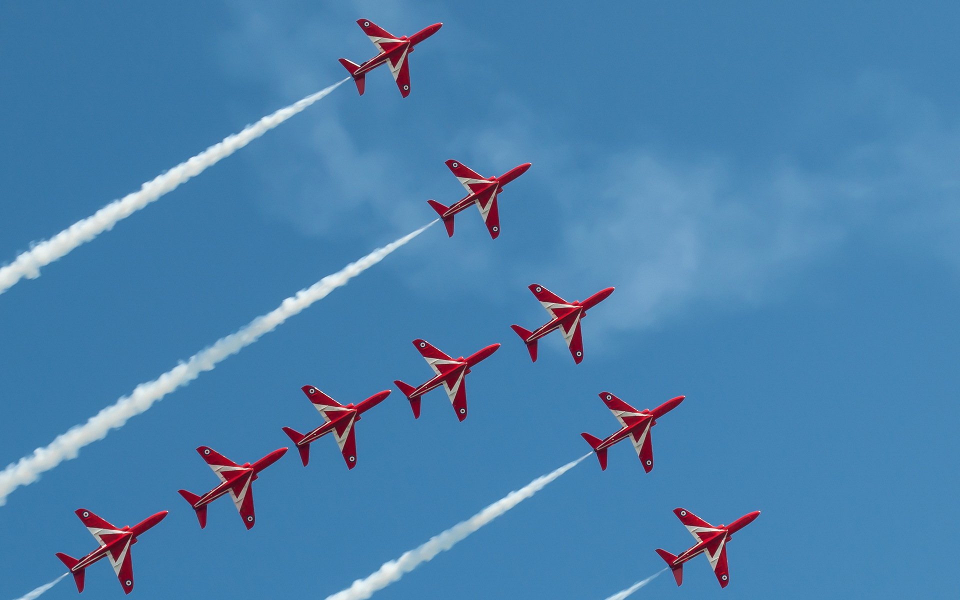 flechas rojas eastbourne air show cielo