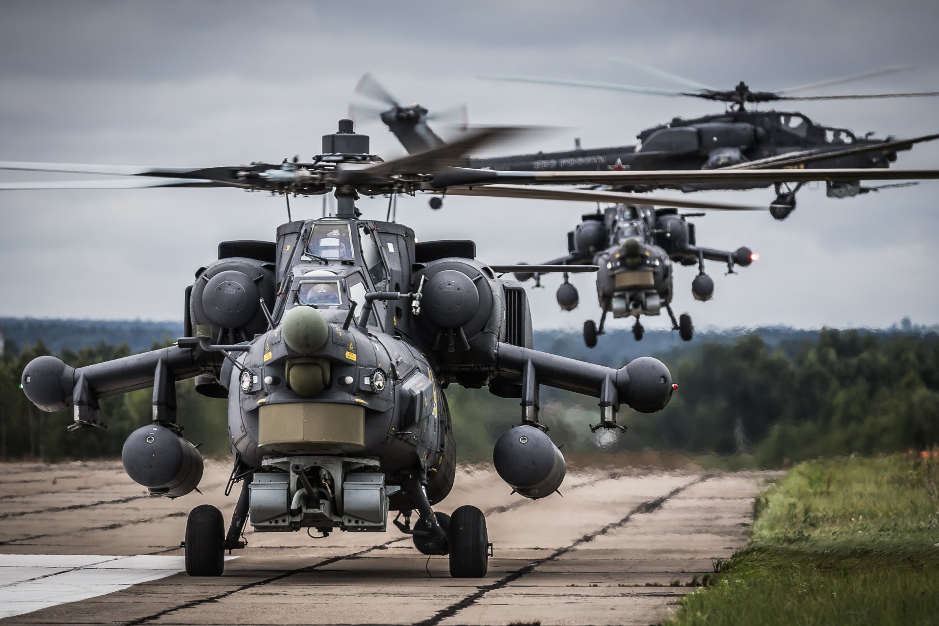 mi-28n of berkut impact helicopters off