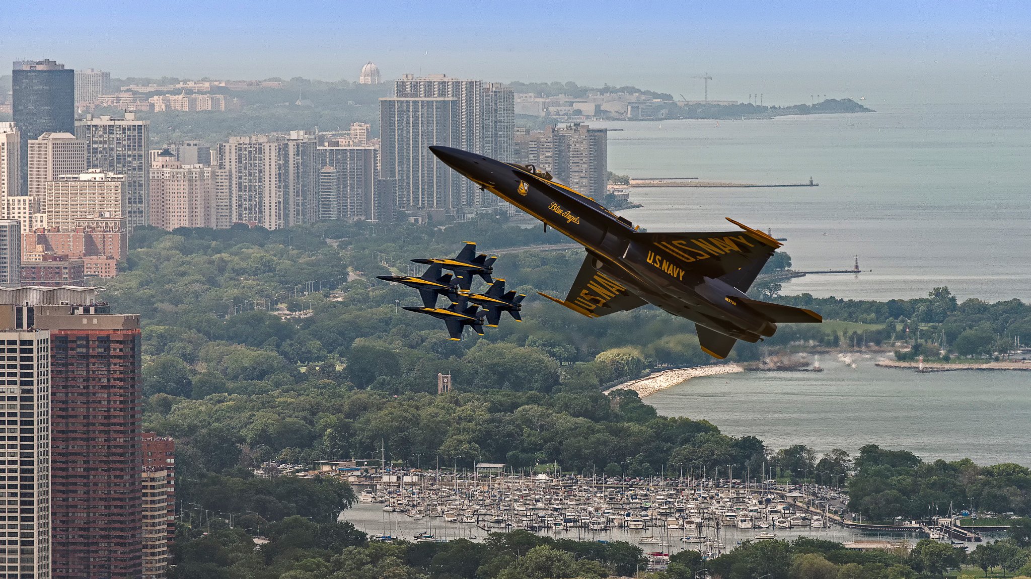 blue angels chicago aire y agua mostrar