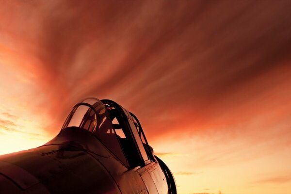 Photo plane. Beautiful sunset photos. Plane on the background of sunset