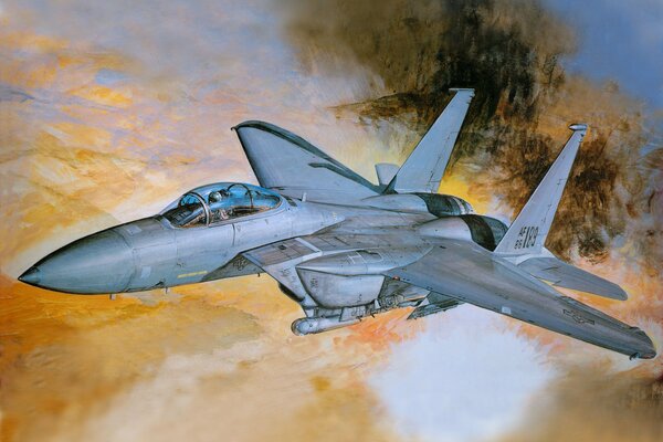 Disegno di volo del caccia strike eagle f -15