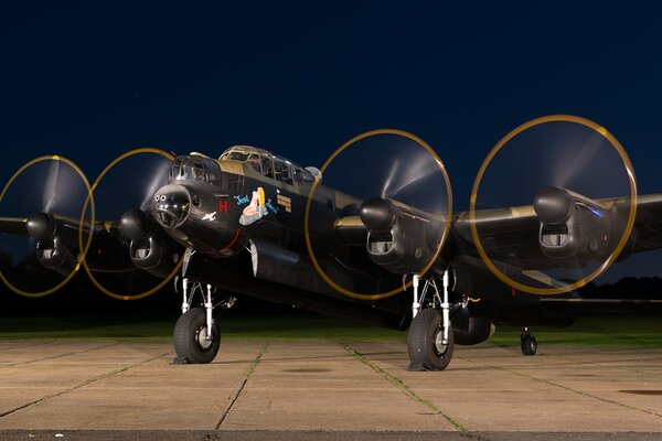 Heavy four - engine Avro Lancaster bomber