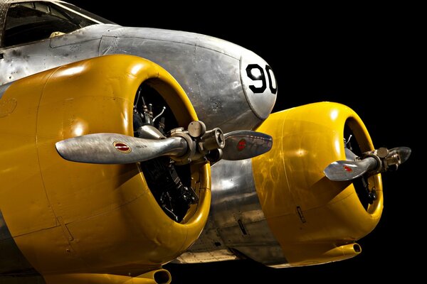 The blades of the Dayton aircraft. Non-rotating, yellow coloring