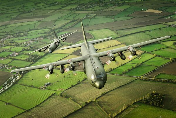 American military transport aircraft c-130k Hercules