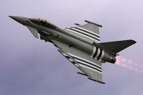 Avión de combate volando en el cielo