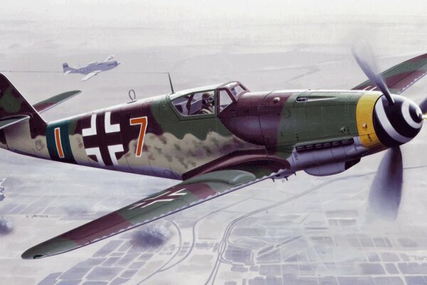 Combattente tedesco bf 109 k4 in guerra immagine