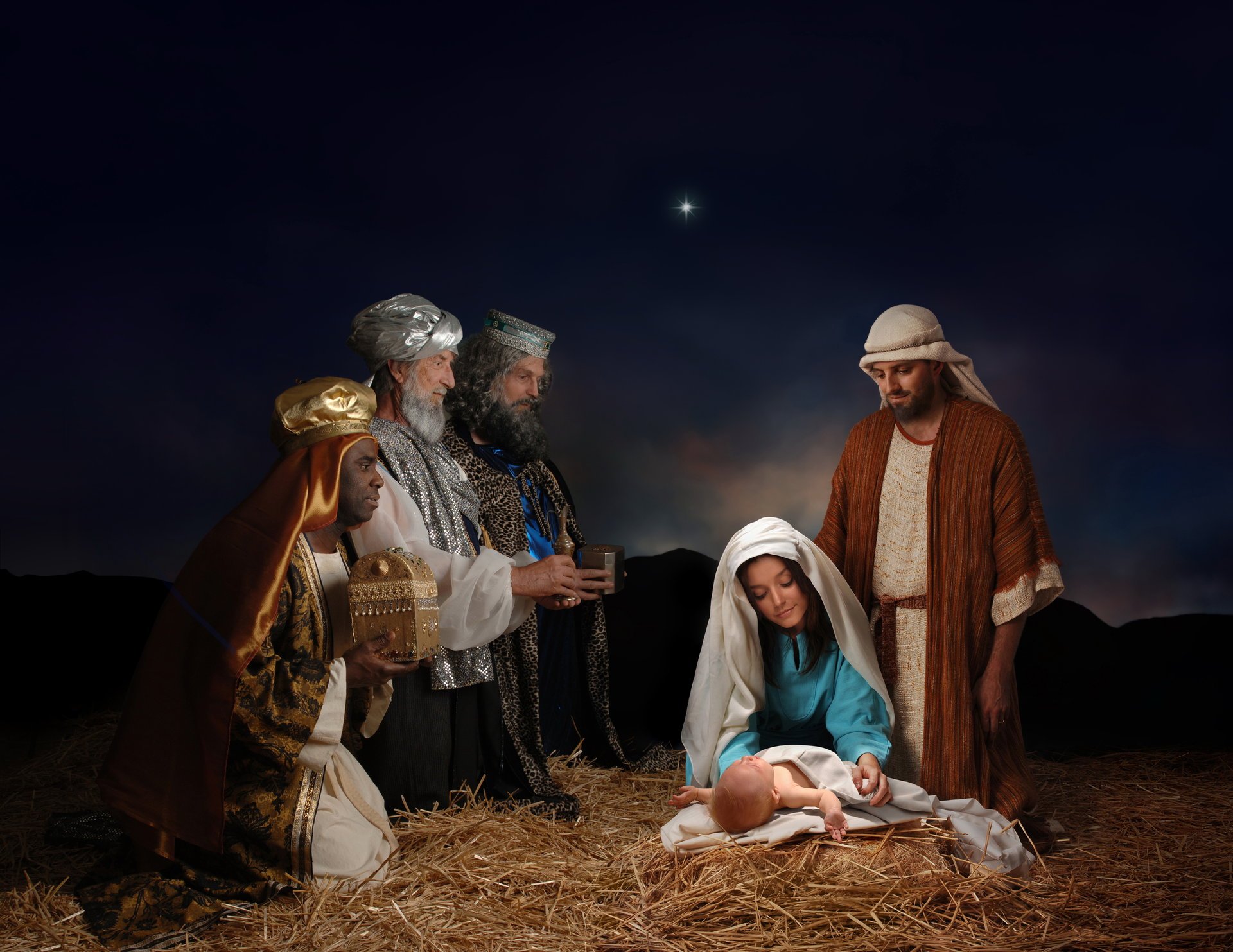 noël cadeaux des mages naissance du christ nuit étoile