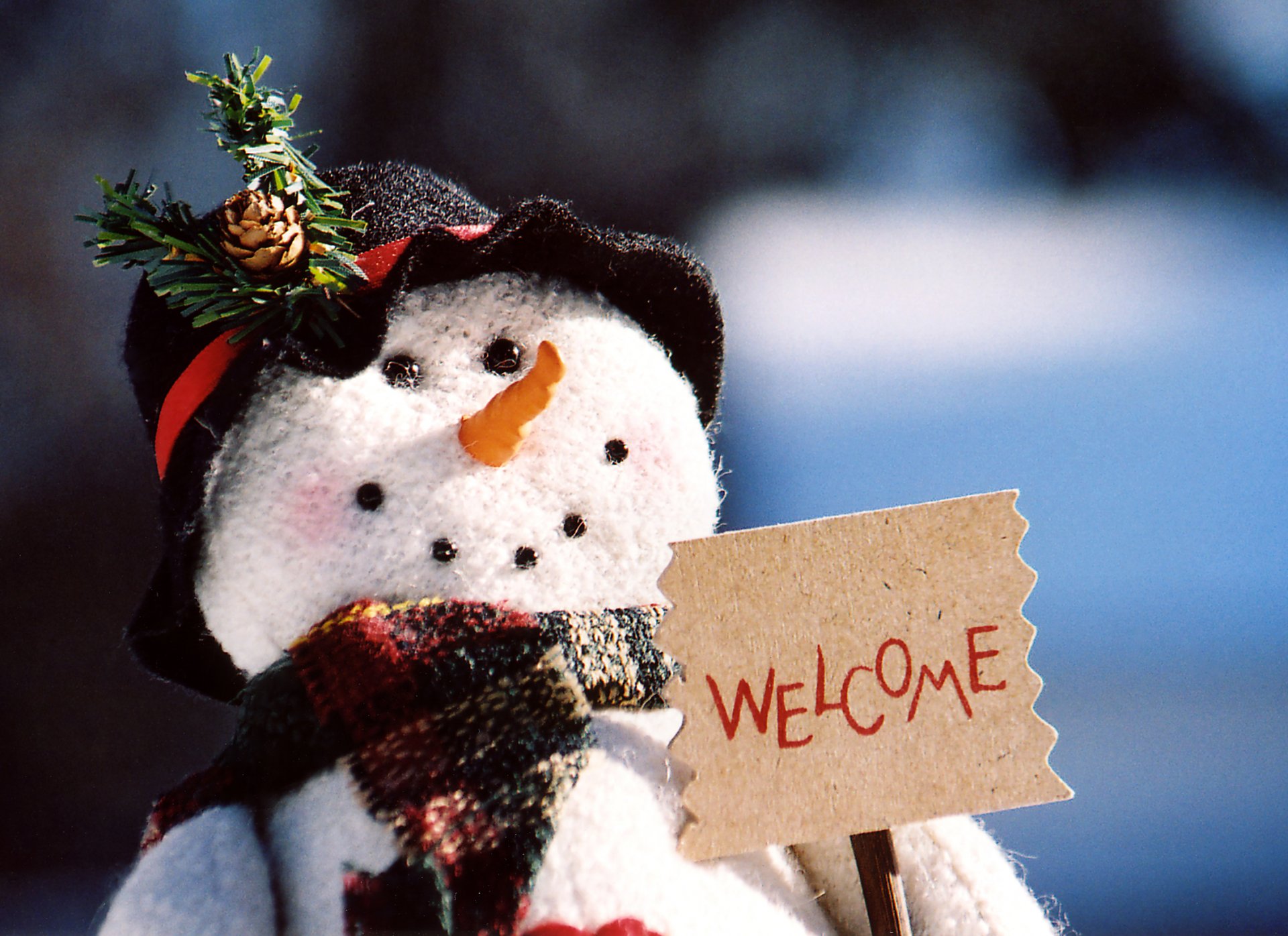 vacaciones año nuevo navidad muñeco de nieve bienvenido