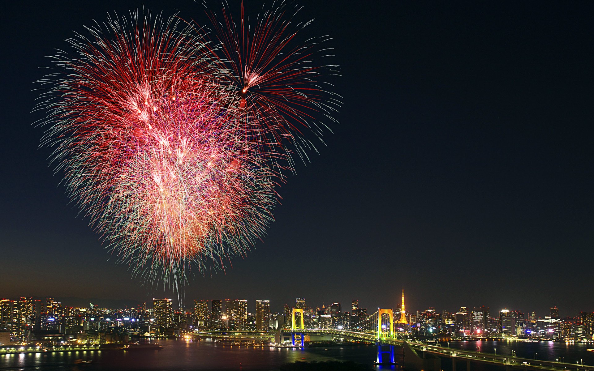 alute fireworks tokyo japan odaiba