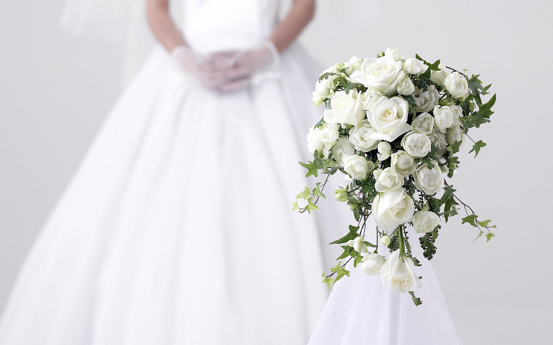 boda blanco vestido ramo rosas estado de ánimo