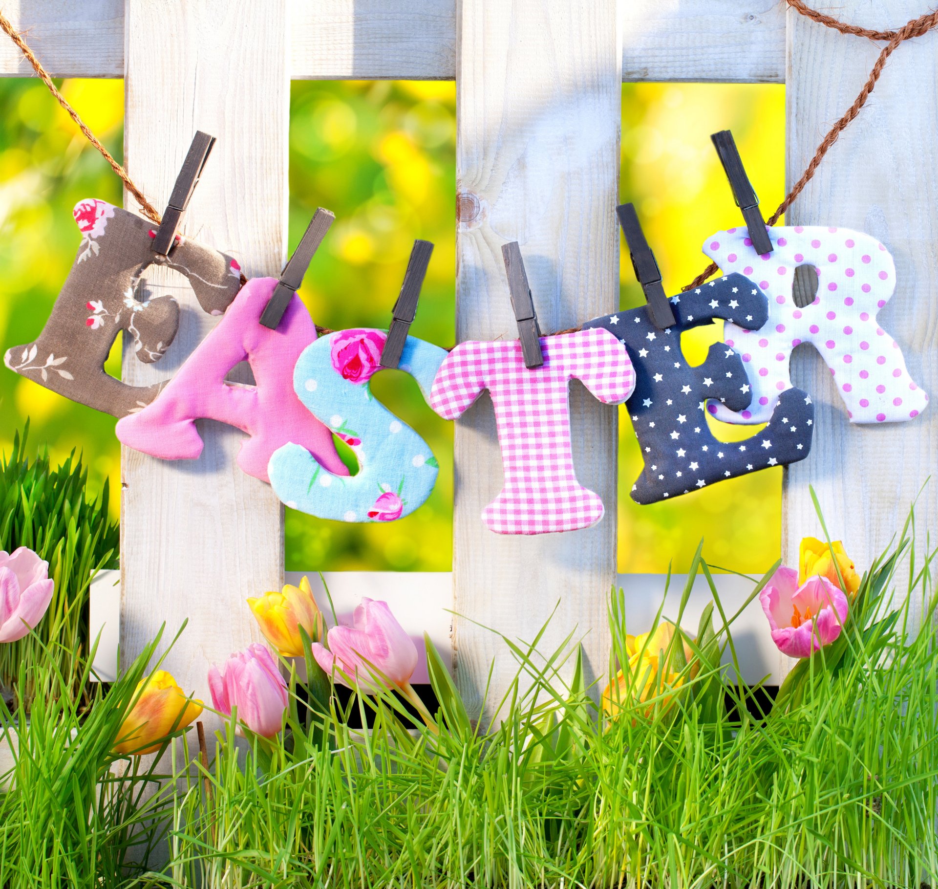 flowers tulips spring grass fence spring nature easter