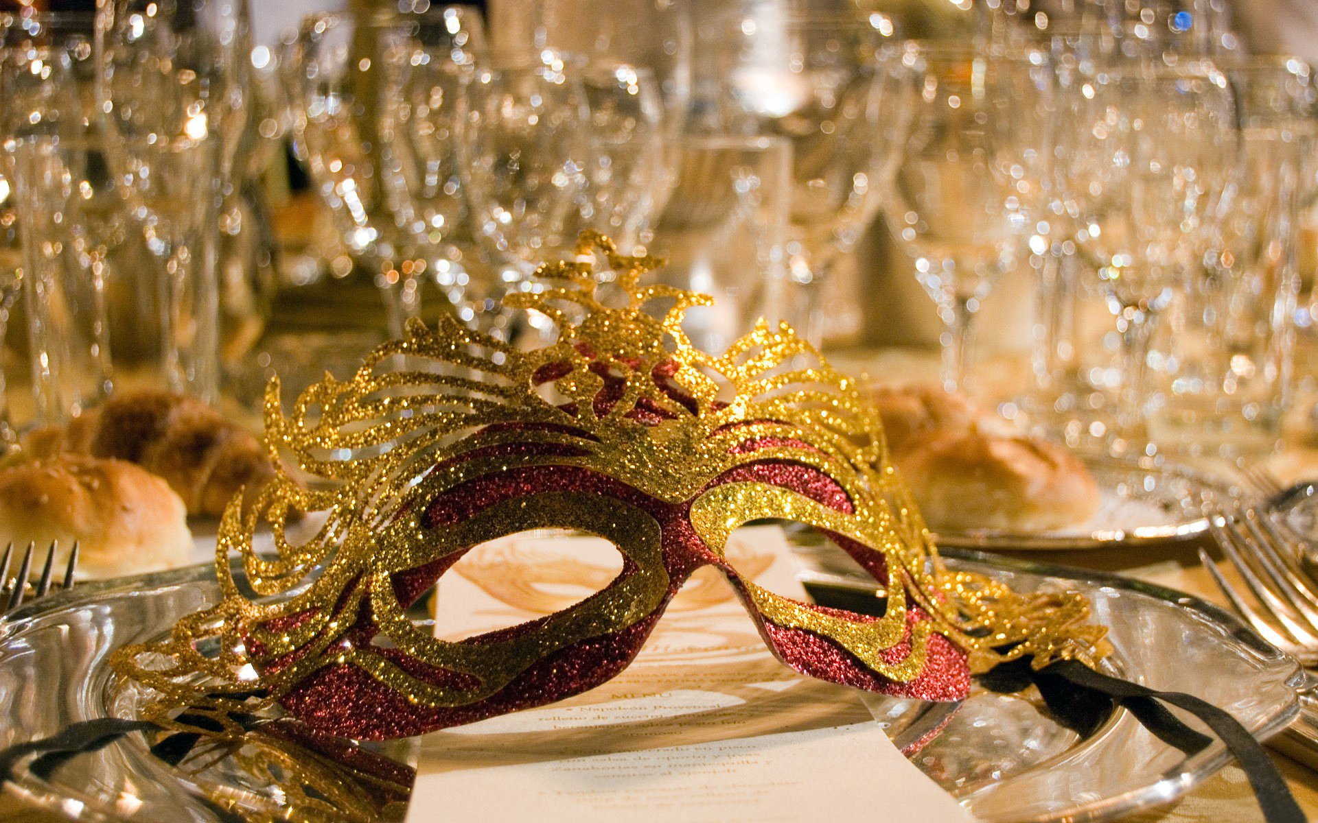 verres à vin verre cristal fête masque