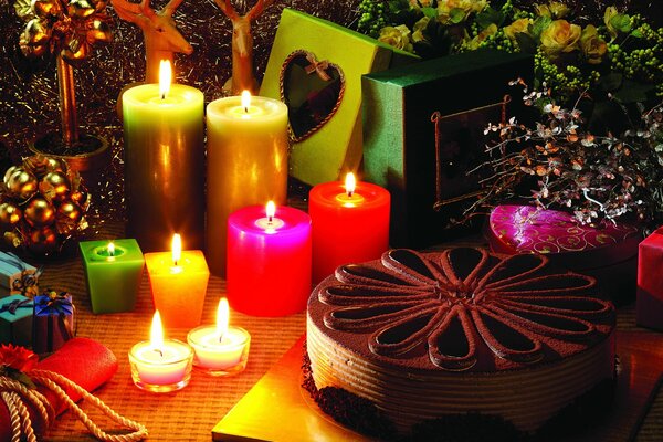 New Year Candles Cake Gifts