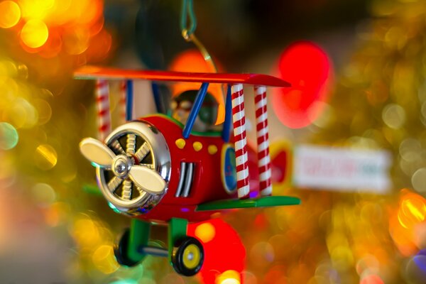 Christmas toy red helicopter