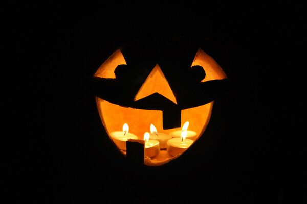 Velas de calabaza de Halloween