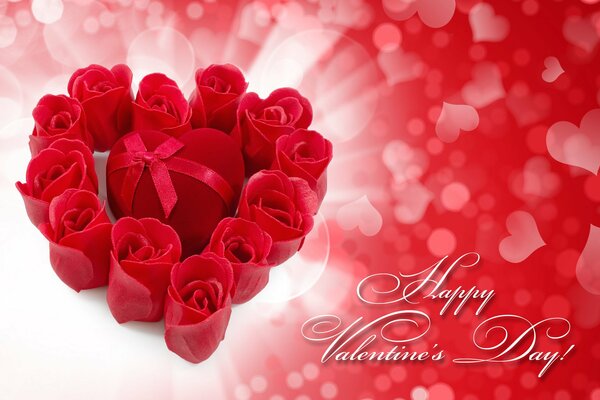 Caja de regalo del corazón de la rosa del día de San Valentín