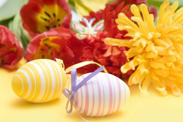 Easter eggs with bright colors