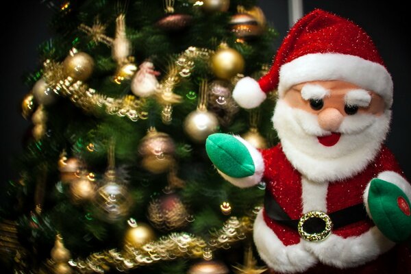 Zabawkowy Święty Mikołaj. Na Nowy Rok. Świąteczne tapety