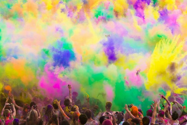 Un luminoso Festival di colori. Spruzzi colorati