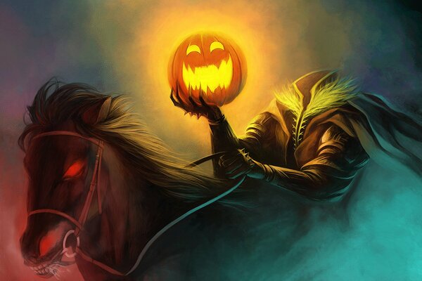 The headless Horseman celebrates Halloween