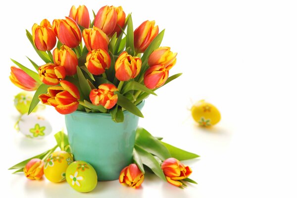 Spring Easter bouquet of tulips