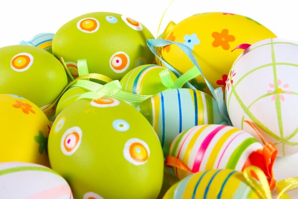 Easter eggs with colorful patterns